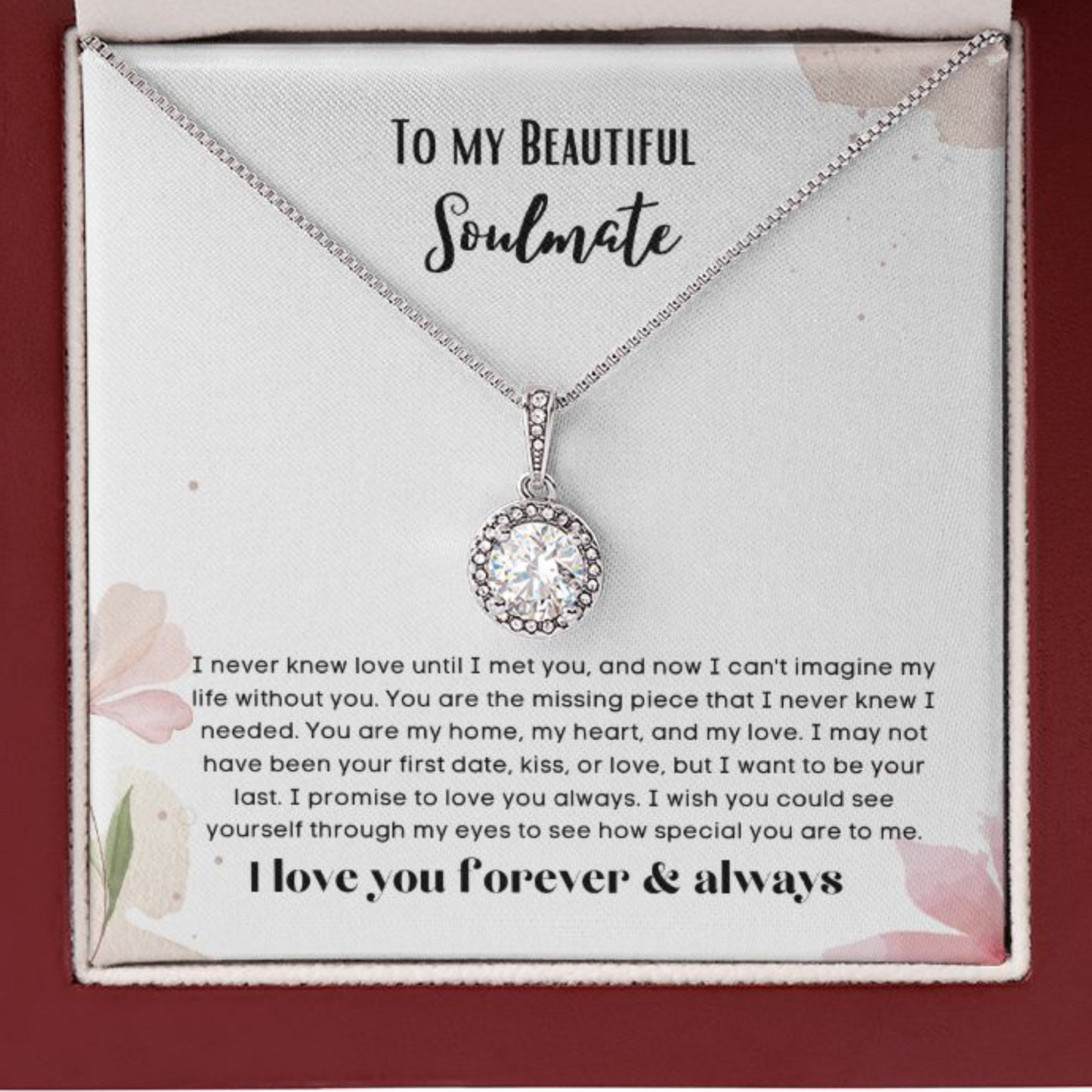 To my soulmate gift for birthday or anniversary and Valentinesday