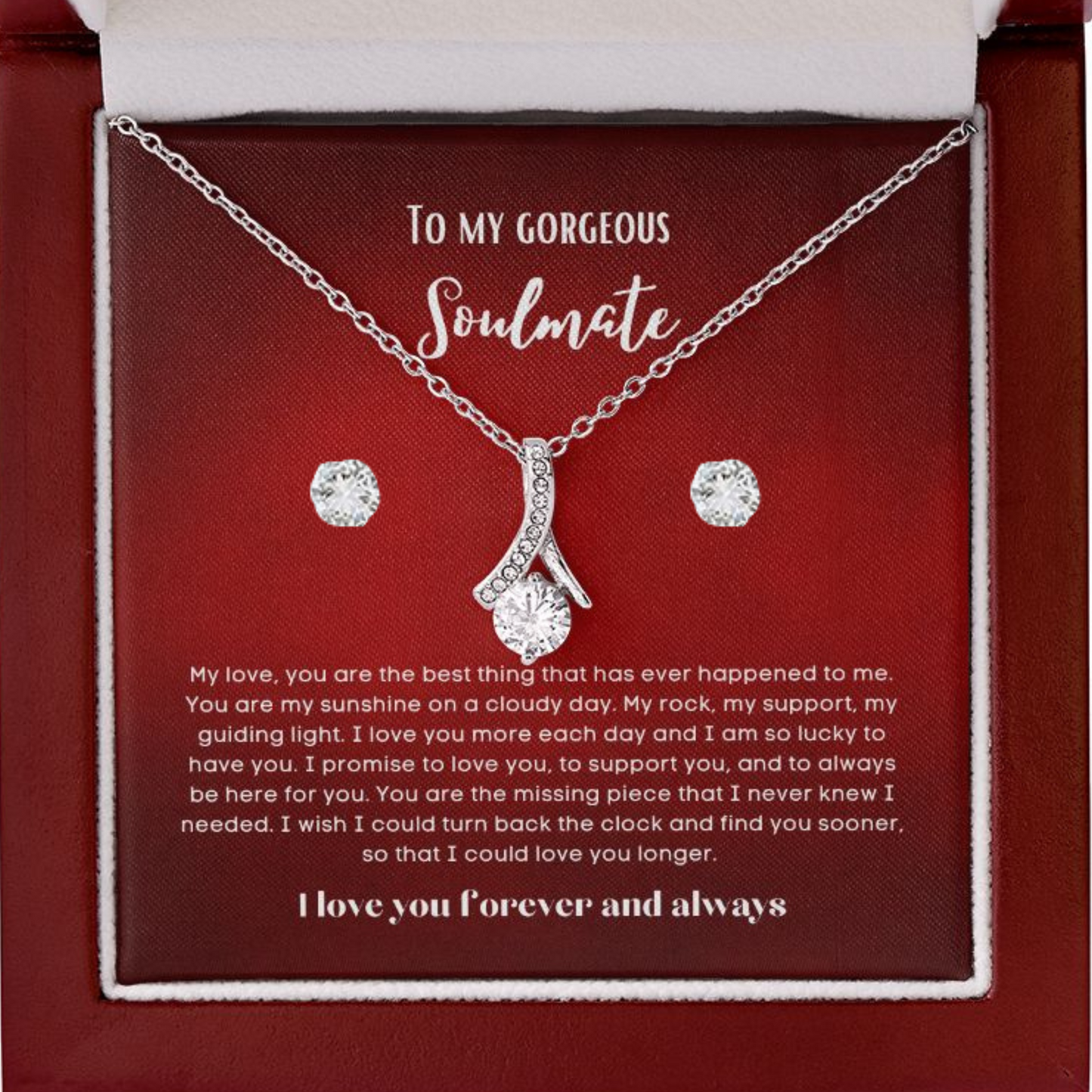 To my soulmate Alluring necklace set with earrings