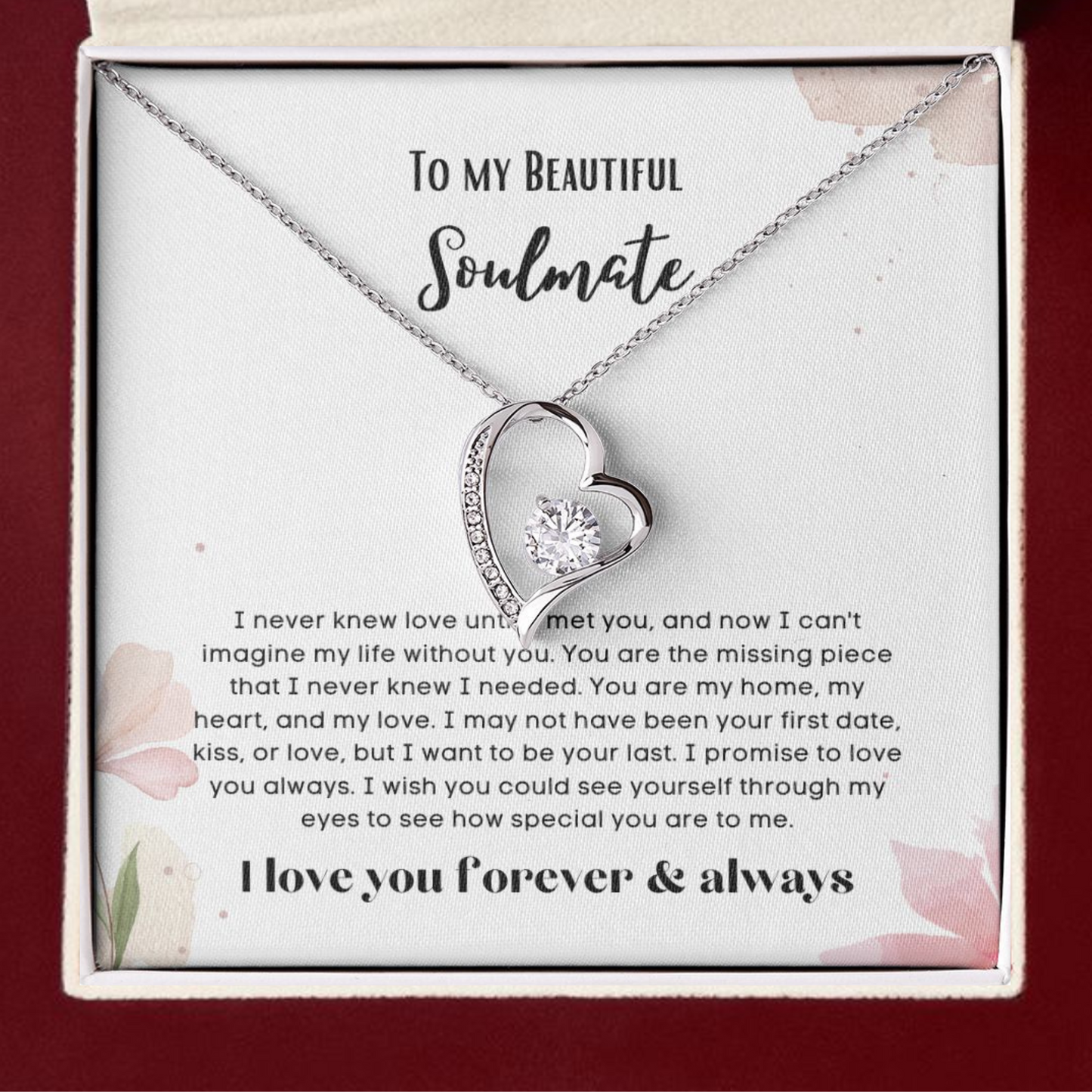 To my soulmate gift for birthday or anniversary and Valentinesday