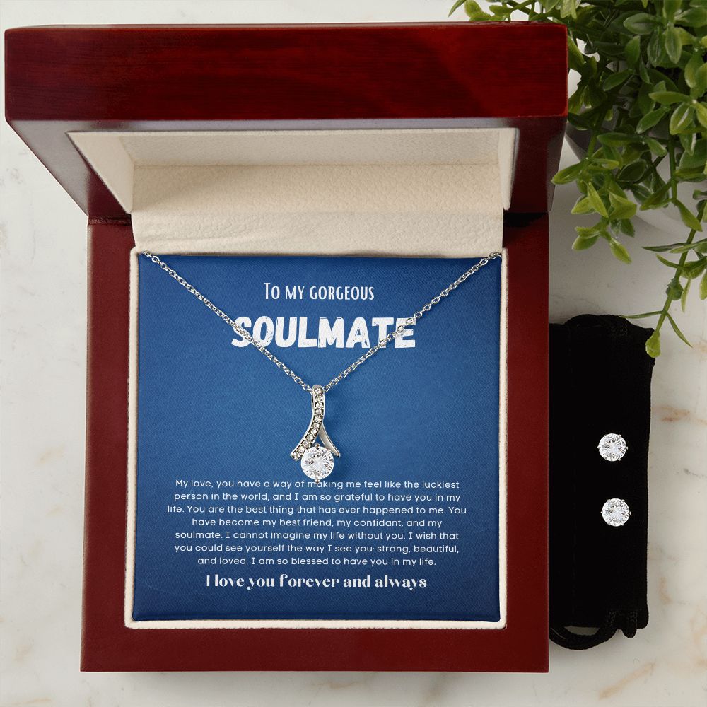 To my soulmate Alluring necklace set with earrings