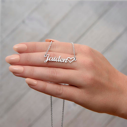 Custom heart name necklace